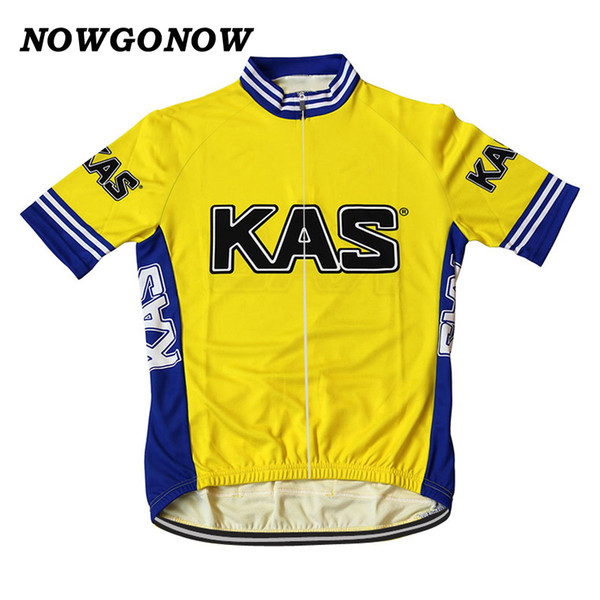 Customized NEW Hot Retro Yellow Classical mtb road RACE Team Bike Pro Cycling Jersey / Shirts & Tops Clothing Breathing Air JIASHUO