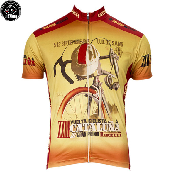 Classical Retro Mountain Road RACE Team GOLD Pro Cycling Jersey / Shirts & Tops Clothing Breathable Customized JIASHUO