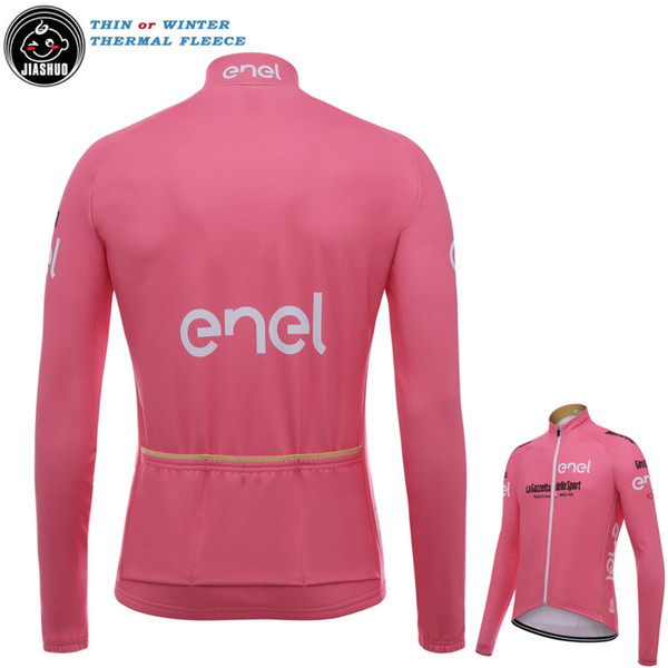 Pink Thin Or Winter Thermal Fleece NEW Italia 100 Years Classical RACE Team Long Cycling Jersey / Shirts &Tops Customized Breathable JIASHUO