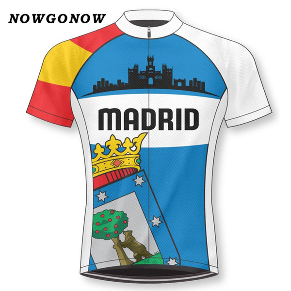 Customized NEW Hot 2017 Retro Spain City Cartoon mtb road RACE Team Bike Pro Cycling Jersey / Shirts & Tops Clothing Breathing Air JIASHUO