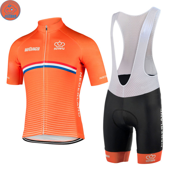 NEW Customized Hot 2017 JIASHUO NEDERLAND NEDERLAND mtb road RACING Team Bike Pro Cycling Jersey Sets Bib Shorts Clothing Breathing Air