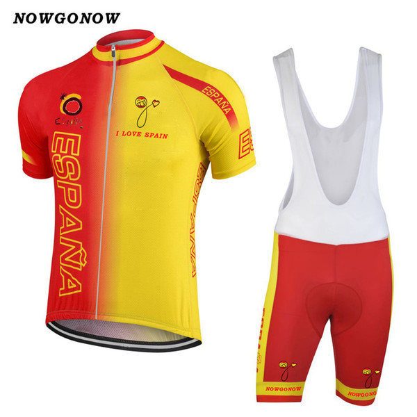 NEW Customized Jiashuo 2017 SPAIN ESPANA Retro Classical mtb road RACING Team Bike Pro Cycling Jersey Sets Bib Shorts Clothing Breathing Air