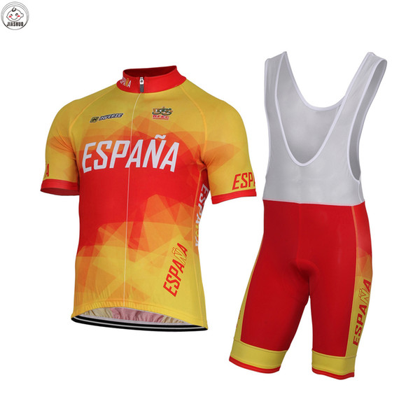 ESPANA NEW Customized 2017 SPAIN Classical MOUNTAIN ROAD RACE Team Bike Pro Cycling Jersey Sets Bib Shorts JIASHUO Ropa CICLISMO MAILLOT