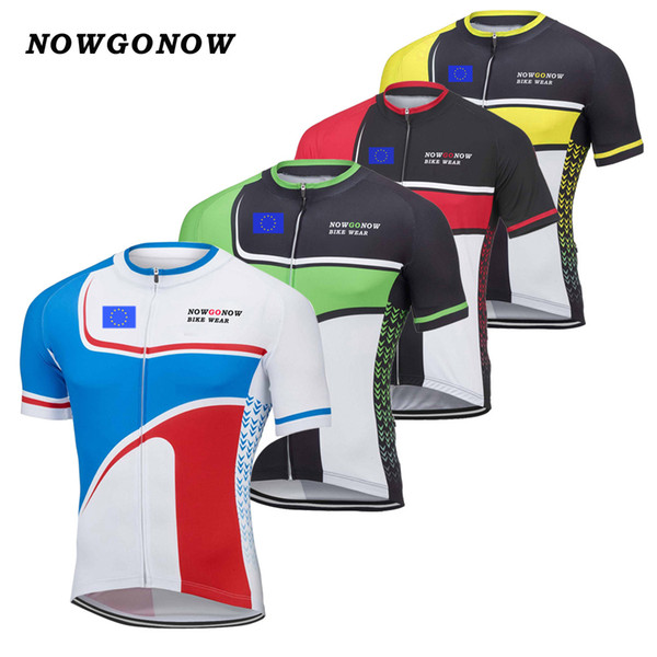 Men 2017 cycling jersey clothing bike wear European flag Union EU team mtb road maillot ciclismo 4 style Breathable summer NOWGONOW brand