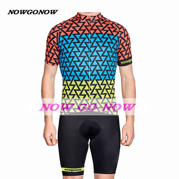 can custom Retro cycling jersey bib shorts gel pad red blue yellow men bike clothing wear nowgonow pro racing ropa ciclismo mtb mtb road