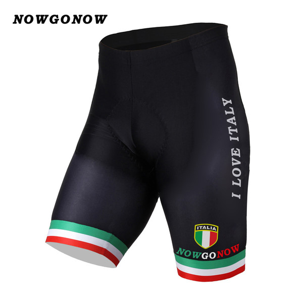 Custom men cycling shorts clothing 2017 Italian national black bike wear I love italy road mountain riding NOWGONOW china gel pad