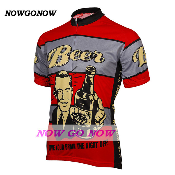 hot 2017 cycling jersey men beer red clothing bike wear nowgonow Retro Jersey summer pro racing ropa ciclismo mtb road bicicleta cool funny