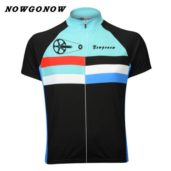 cool Retro men 2017 cycling jersey Cartoon blue clothing bike wear NOWGONOW racing road mountain teeth and chains maillot outdoor sports