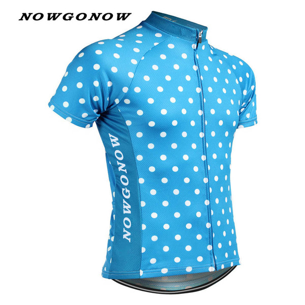 Man 2017 cycling jersey team blue Dots race bike mtb road ropa maillot ciclismo wear clothing riding racing NOWGONOW usa Brand