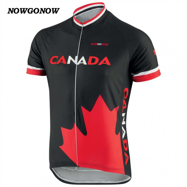 MEN hot cycling jersey black Canada Maple Leaf flag bike wear tops national team summer clothing outdoor sportwear riding racing NOWGONOW