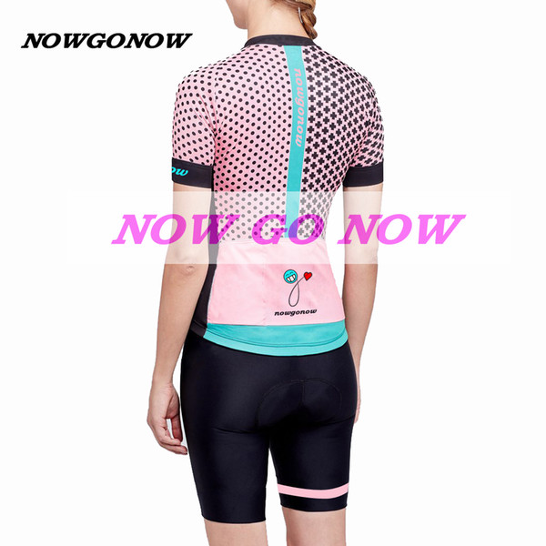 Can be customized Retro women cycling jersey + bib shorts bike clothing wear girl lady NOWGONOW pro racing ropa ciclismo mtb road lmtb road