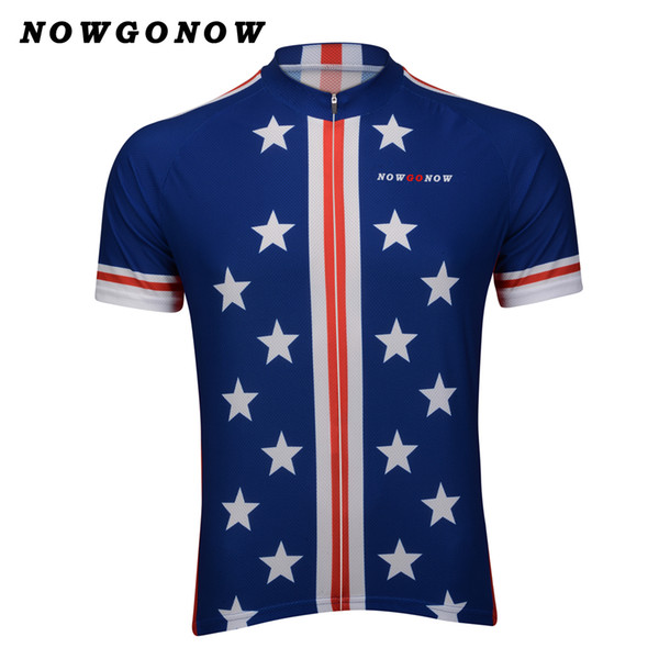 Retro cycling jersey USA men pro team clothing bike wear blue rider NOWGONOW tops road mountain Triathlon national team classic Quick Dry