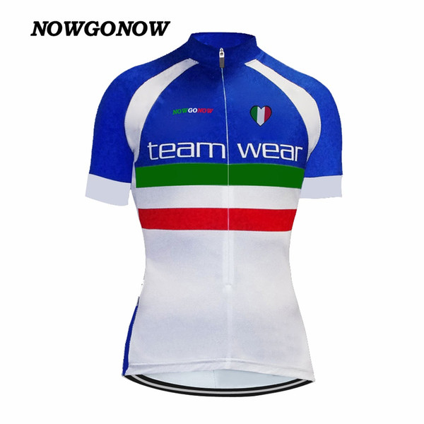 Wholesale custom MEN 2017 cycling jersey Italy flag heart blue classic Retro clothing bike wear mtb road maillot ropa ciclismo COOL NOWGONOW