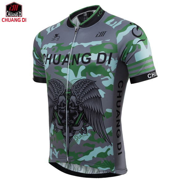 2018 pro Camouflage summer Cycling Jerseys Breathable Bicycle Cycling /Quick-Dry Bike skeleton Clothes Sportswear