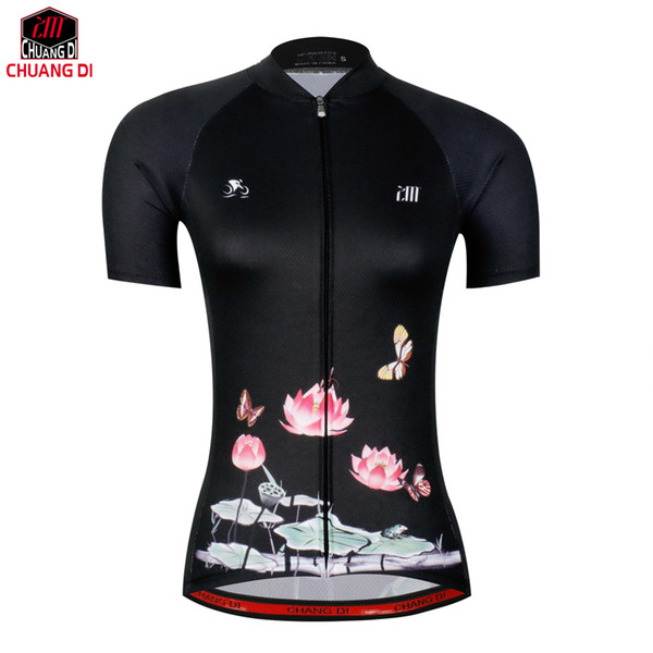 Bike team Women black butterfly Cycling jersey tops/short sleeve bike clothing summer style/Bicycle Clothes