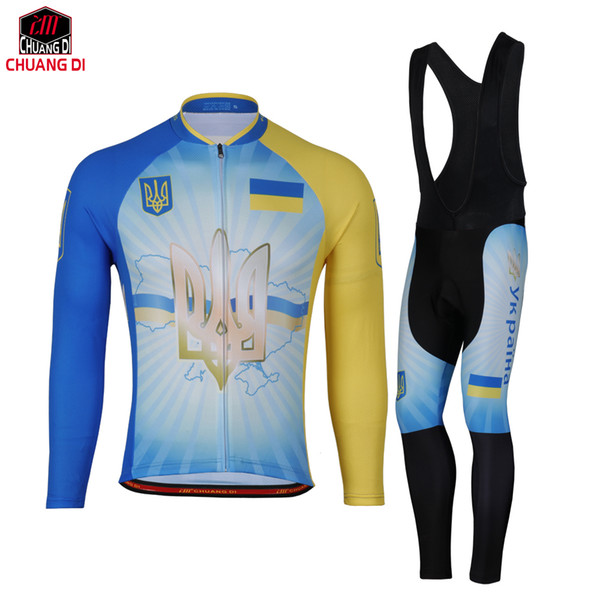 Ukraine Mens Long Sleeve Cycling Jersey Mtb Cycling Clothing Bicycle Maillot Ropa Ciclismo Sportswear Bike Clothes