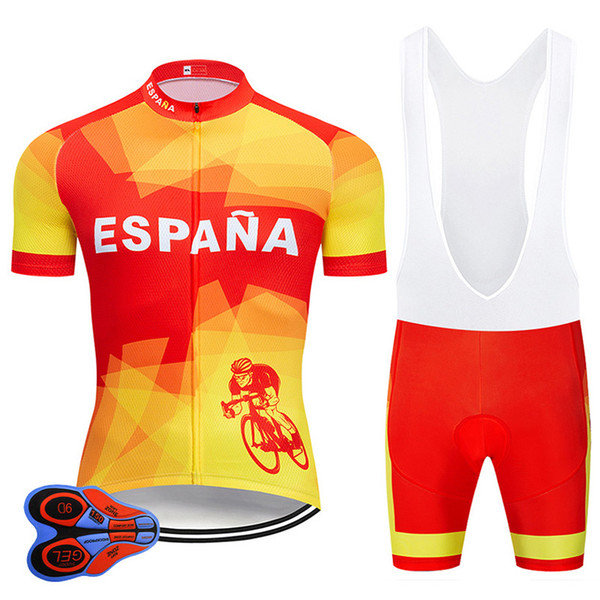 2019 Pro Team ESPANA Cycling Jersey 9D Set MTB Bike Clothing Ropa Ciclismo Bicycle Clothes Wear Men's Short Maillot Culotte