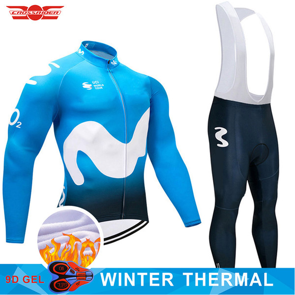 2018 Pro TEAM Bule M Cycling Jersey Set MTB Winter Bike Clothing Ropa Ciclismo Mens Thermal Fleece Cycling Wear Bicycle Clothes