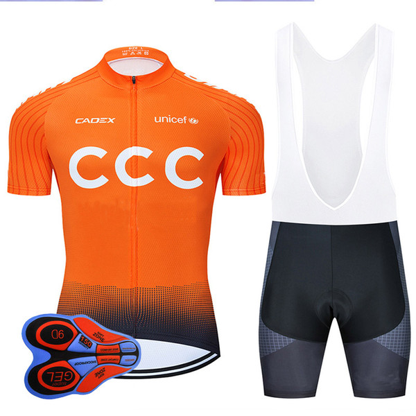 2020 Pro Team CCC Cycling Jersey 9D Bib Set Bicycle Clothing Ropa Ciclismo Bike Wear Clothes Mens Short Maillot Culotte