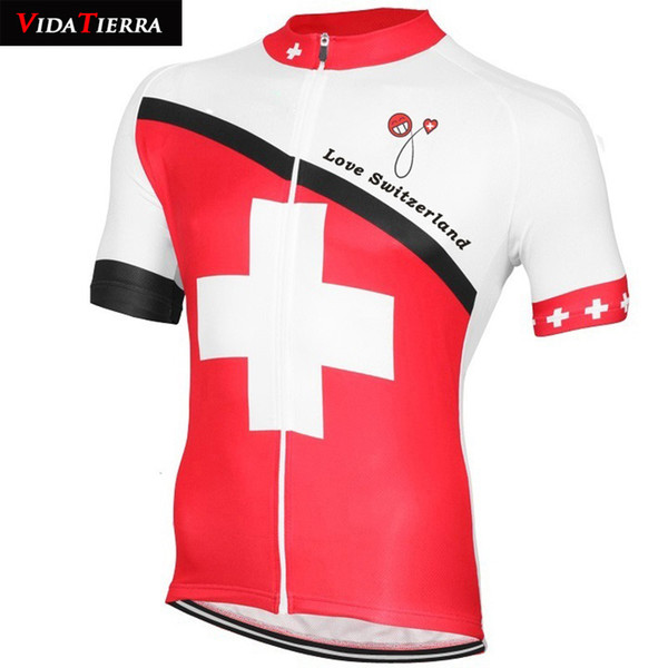 VIDATIERRA 2019 cycling jersey white red bike wear Swiss national team cycling clothing pro team classic downhill jersey lucky Fascinating