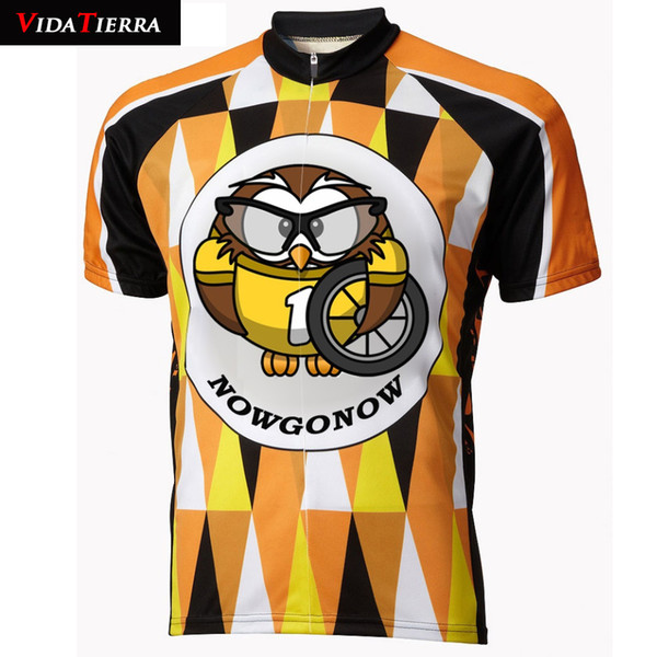 VIDATIERRA Man 2019 cycling jersey yellow black OWL GO Cartoon cycling clothing Retro team ropa maillot ciclismo Funny Lovely Summer cool