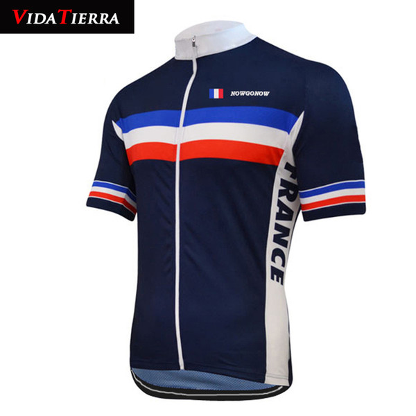 2019 VIDATIERRA men black cycling jersey France flag team cycling clothing pro racing team classic downhill jersey classic lucky winner cool