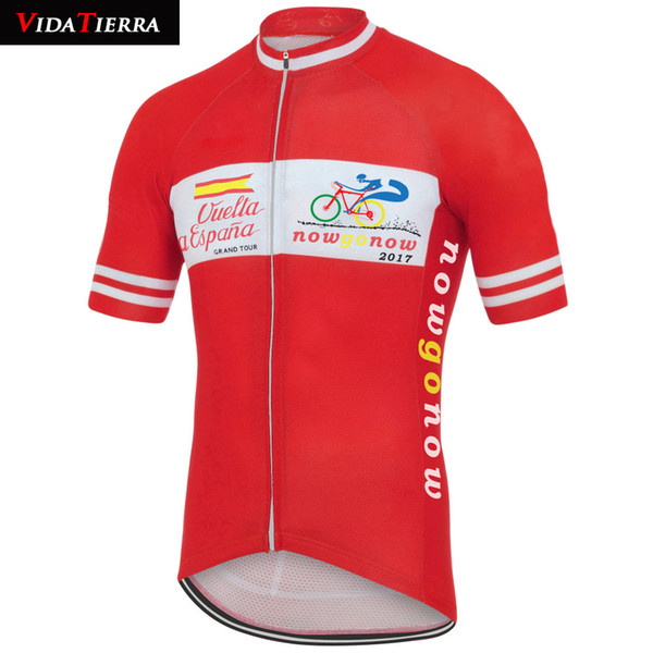 VIDATIERRA men 2017 classic la spain team red cycling jersey leader tour Retro Clothing Bike Wear downhill jersey honour lucky classic cool