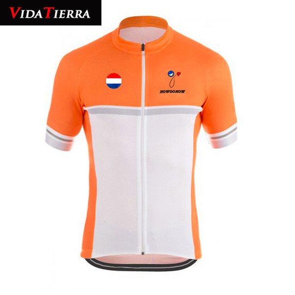 VIDA TIERRA men 2019 orange white bycicle Clothing Holland Netherlands team cycling clothing riding ropa ciclismo bicicleta cool Domineering
