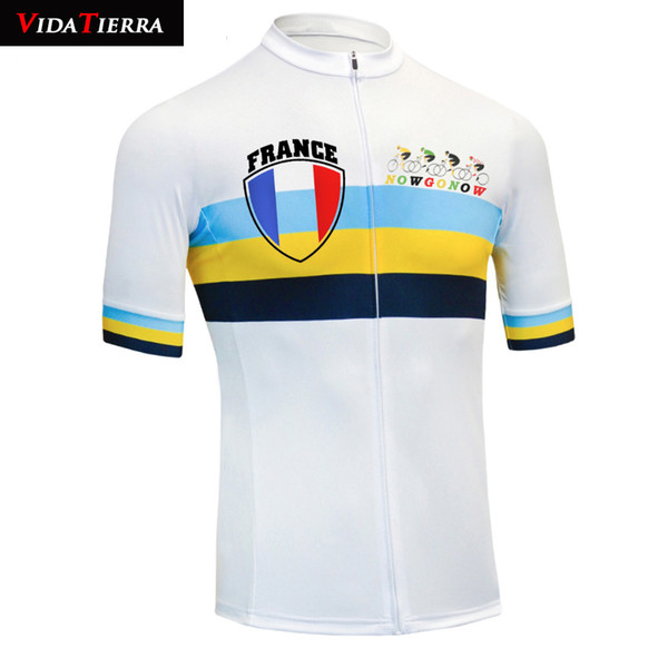 VIDATIERRA 2019 cycling jersey white yellow bike wear France national team Greatest rider cycling clothing boys The New cool lucky winner