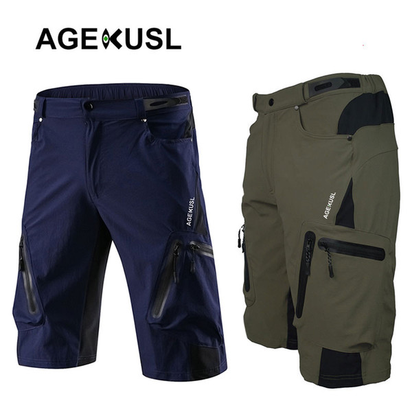 AGEKUSL Baggy Cycling Shorts Bike Off Road Downhill DH MTB Cycle Hi-Density Men Short Pants Quick Dry