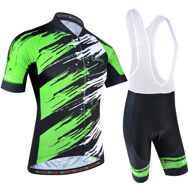 2018 BXIO Brand Cool Cycling Jerseys Highly Recommended Graffiti Style Bike Clothing Green And White Short Sleeve Ropa Ciclismo Men BX-170