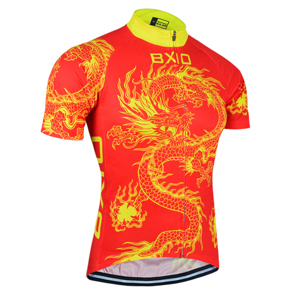 BXIO Chinese Style Cycling Shirt Red Breathable Cycling Jersey MTB Anti Pilling Bikes Clothes Can Be Wholesale Ropa Ciclismo BX-023