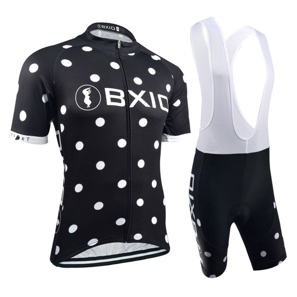 BXIO Black Cycling Jerseys Dot Printed Short Sleeve Bike Jerseys Summer Quick Dry Bicycle Clothes Hot Sale Ropa Ciclismo Hombre BX-038