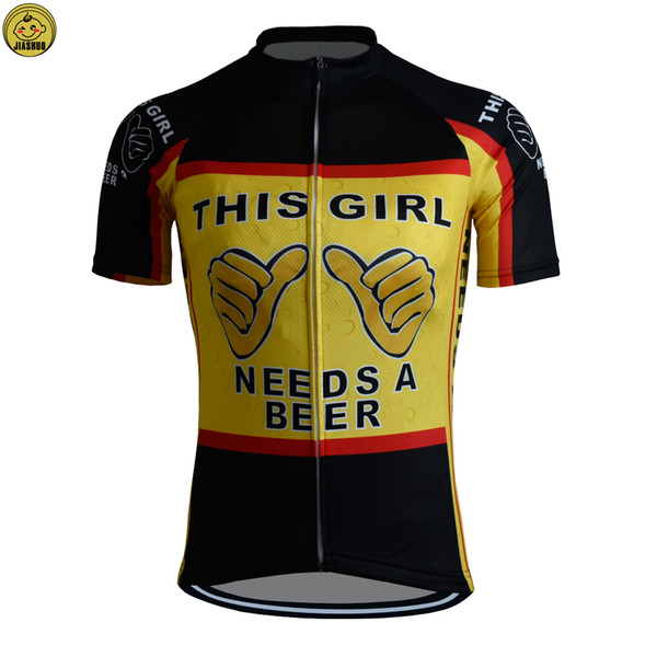 Women Customized NEW 2017 JIASHUO Girl Beer Bike mtb road RACE Team Funny Pro Cycling Jersey / Shirts & Tops Clothing Breathing Air