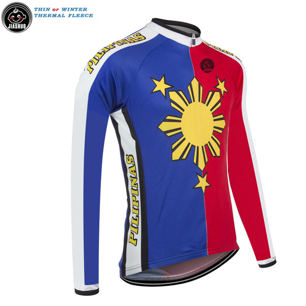 NEW Thin Or Winter Thermal Fleece NEW Philippines Pilipinas RACE Team Long Cycling Jersey / Shirts & Tops Breathable Customized JIASHUO