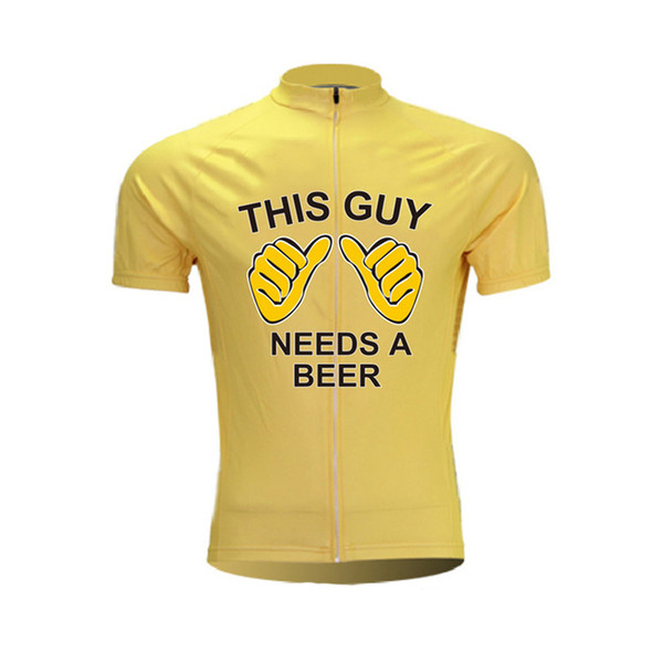 Customized NEW Hot 2017 JIASHUO BEER Yellow mtb road RACING Team Bike Pro Cycling Jersey / Shirts & Tops Clothing Breathing Air