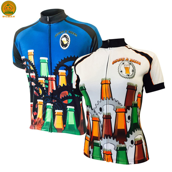 Women Customized NEW 2017 JIASHUO Gears Beers Bike mtb road RACE Team Funny Pro Cycling Jersey / Shirts & Tops Clothing Breathing Air