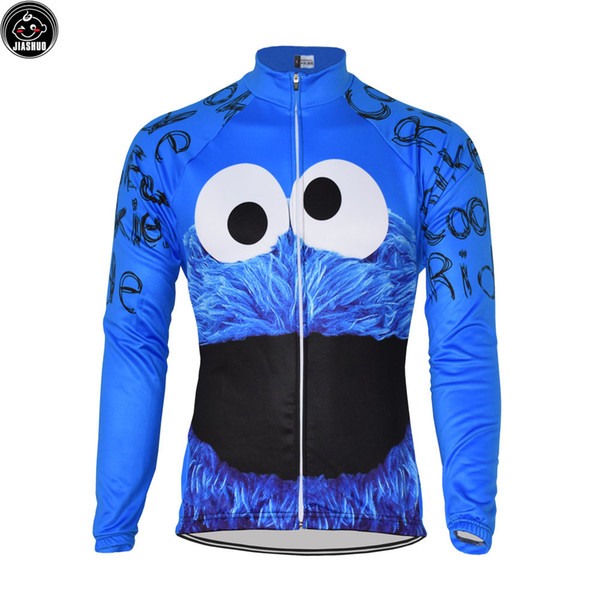 NEW Thin Or Winter Thermal Fleece NEW Cartoon Blue Classical RACE Team Long Cycling Jersey / Shirts & Tops Breathable Customized JIASHUO