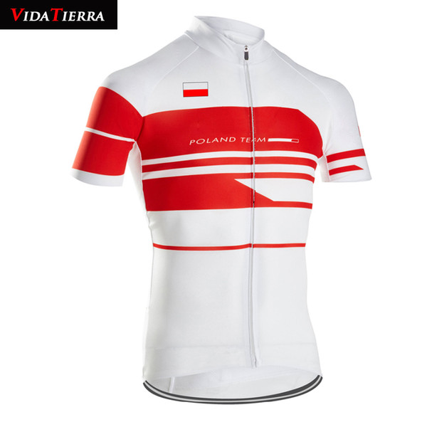 VIDATIERRA 2019 cycling jersey white red bike wear Poland national team classic winner I love Poland short sleeve honour lucky leader cool