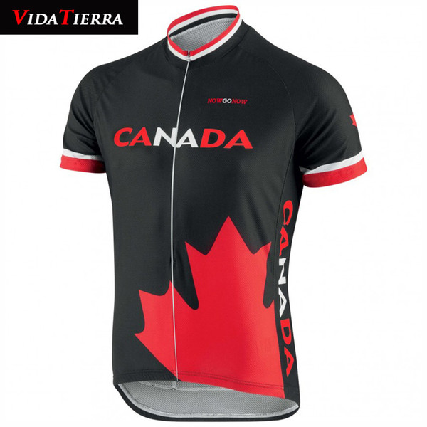 VIDATIERRA 2019 man cycling jersey red black Canada national team classic Outdoor sports short sleeve downhill jersey lucky pro racing team