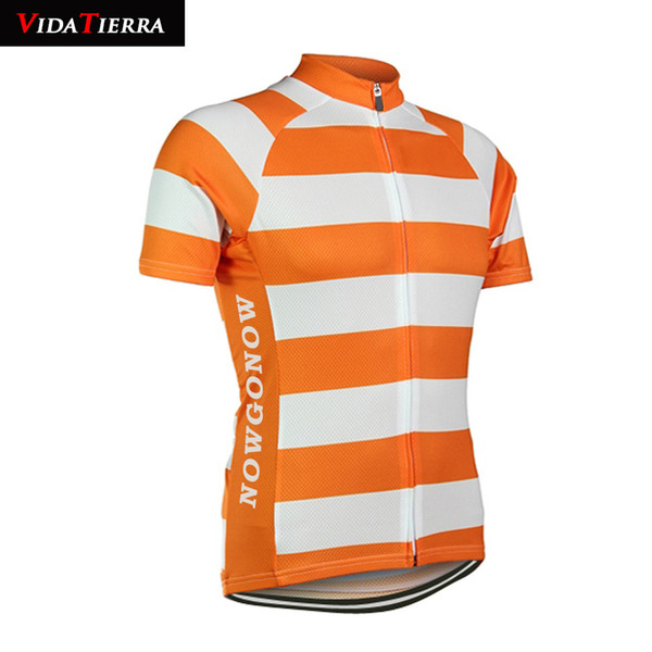 VIDA TIERRA 2019 men orange white bycicle Clothing Bike Wear pro team cool downhill jersey Simple lines Style classic Summer lucky cool