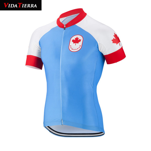 VIDATIERRA 2019 women cycling jersey Canada national team clothing Light blue downhill jersey pro racing team Outdoor sports Summer lucky