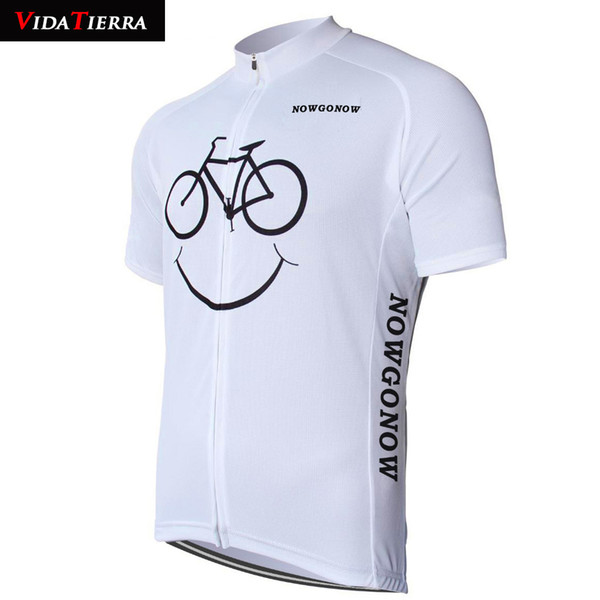 VIDA TIERRA 2019 men white Clothing Bike Wear pro team downhill jersey Maillot ciclismo smile simple short sleeve funny cool Fascinating