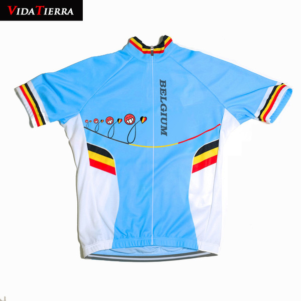 VIDATERRA 2019 men blue cycling jersey I love Belgium flag national Pro team ropa ciclismo maillot riding team classic lucky Summer winner