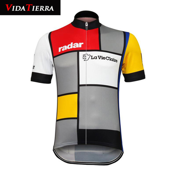 VIDATIERRA 2019 men cycling jersey Colorful La Vie Claire Wonder W Retro clothing bike wea pro team MTB road tops classic Retro honour cool