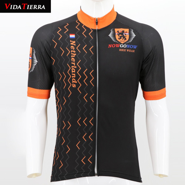 HOT 2 styles Netherlands VIDATERRA 2019 men cycling jersey white black cycling clothing road mountain classic I LOVE Netherlands can custom