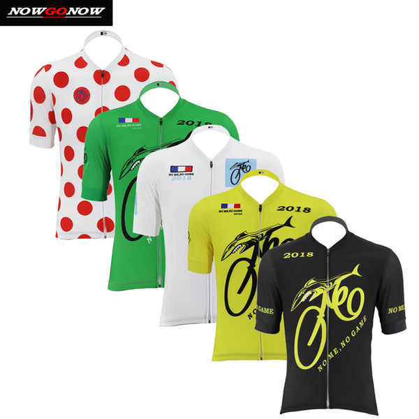 NOWGONOW 2018 cycling jersey men black yellow red green white bike clothing wear Silicone cuffs with reflective strips road mtb team tops