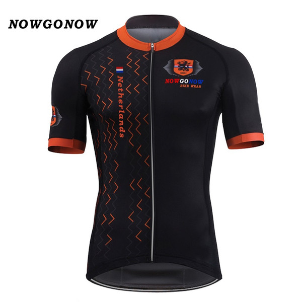 Men 2017 hot cycling jersey Netherlands national team flag black Dutch Holland clothing bike wear racing riding mtb road sportwear tops cool