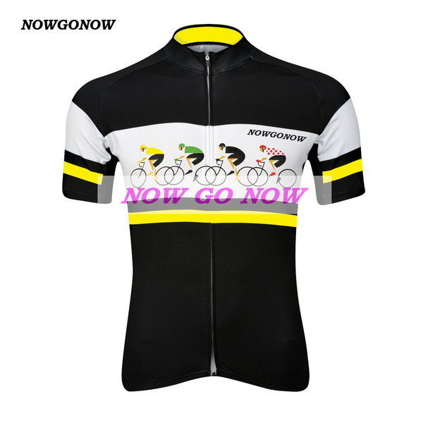 Can be customized yellow 2017 tour cycling jersey men clothing bike wear nowgonow pro racing ropa ciclismo rider road mountain black cool