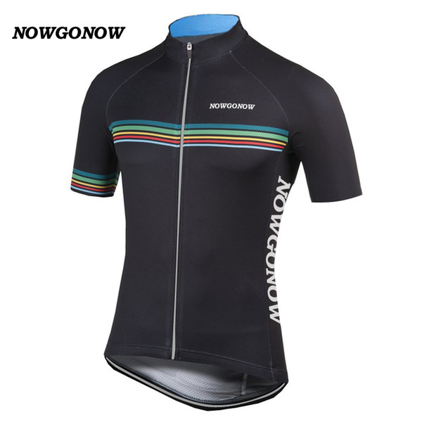 NOWGONOW custom men team 2017 cycling jersey clothing bike wear black style pro racing riding Breathable Quick Dry 100% polyester mtb road